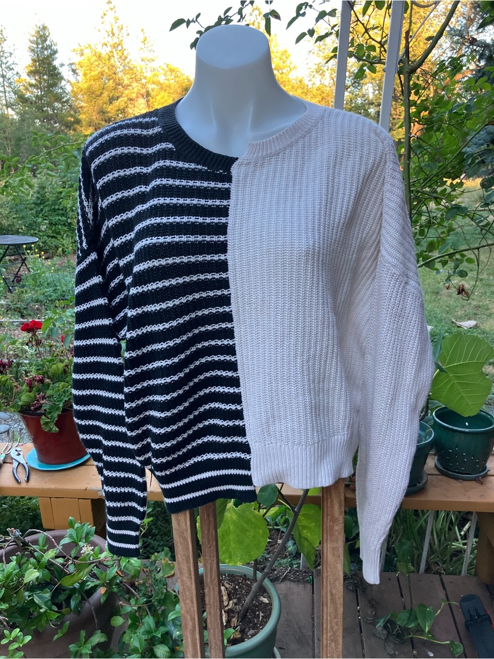 90’s striped cotton sweater boxy loose fit by BP size M
